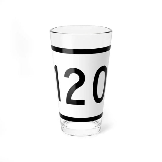 Connecticut Highway 120 wide (Connecticut) (Road Sign) Pint Glass 16oz 16oz - Go Mug Yourself