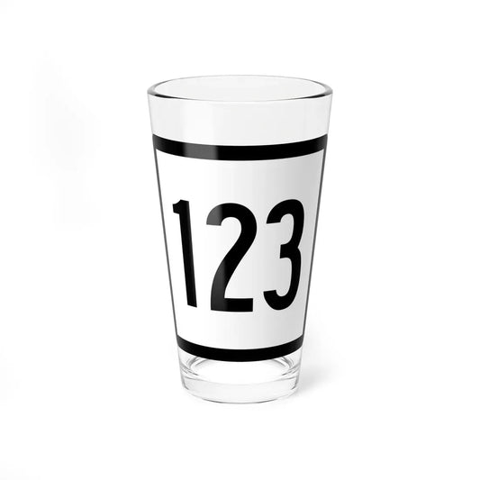 Connecticut Highway 123 (Connecticut) (Road Sign) Pint Glass 16oz 16oz - Go Mug Yourself