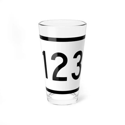 Connecticut Highway 123 wide (Connecticut) (Road Sign) Pint Glass 16oz 16oz - Go Mug Yourself