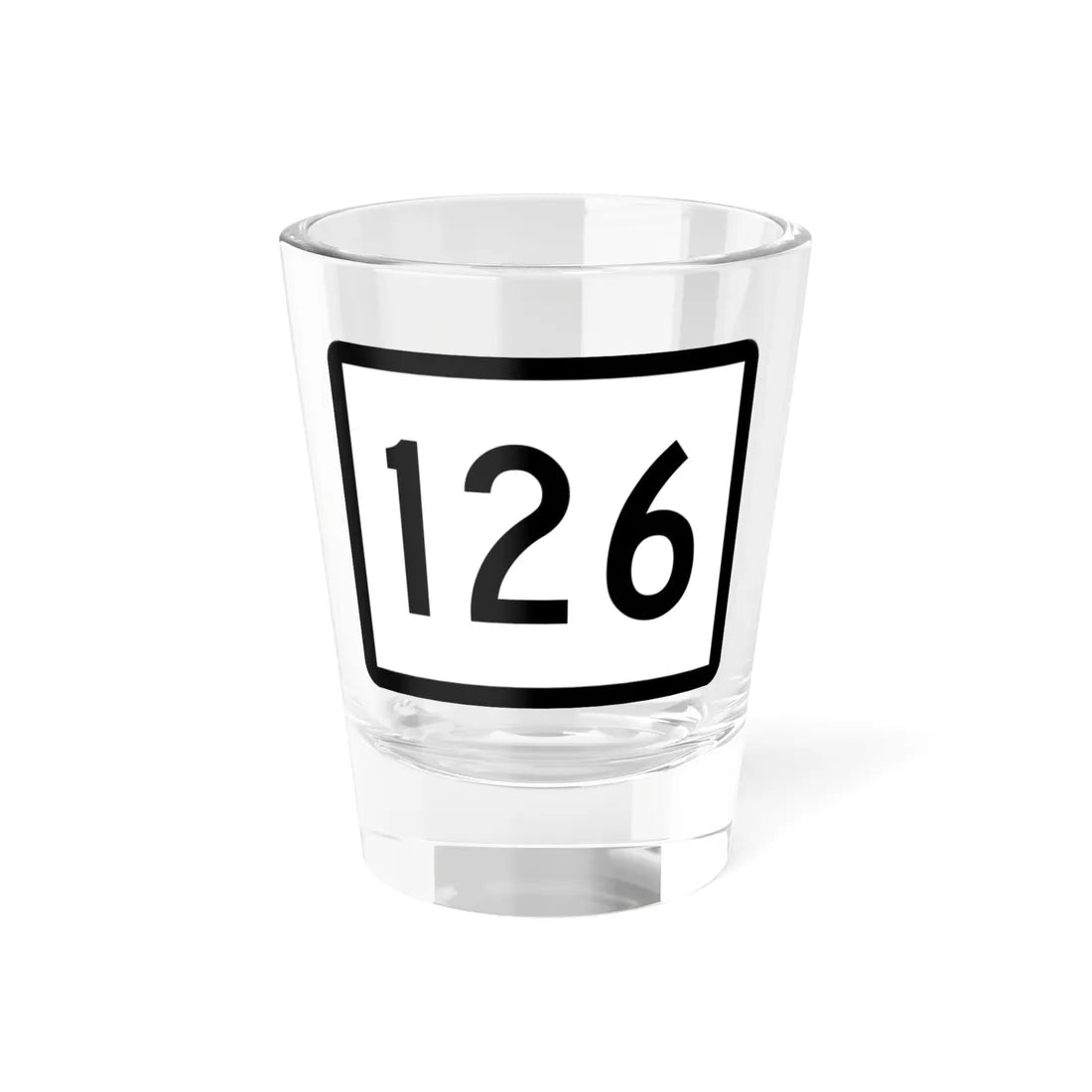 Connecticut Highway 126 wide (Connecticut) (Road Sign) Shot Glass 1.5oz 1.5oz - Go Mug Yourself