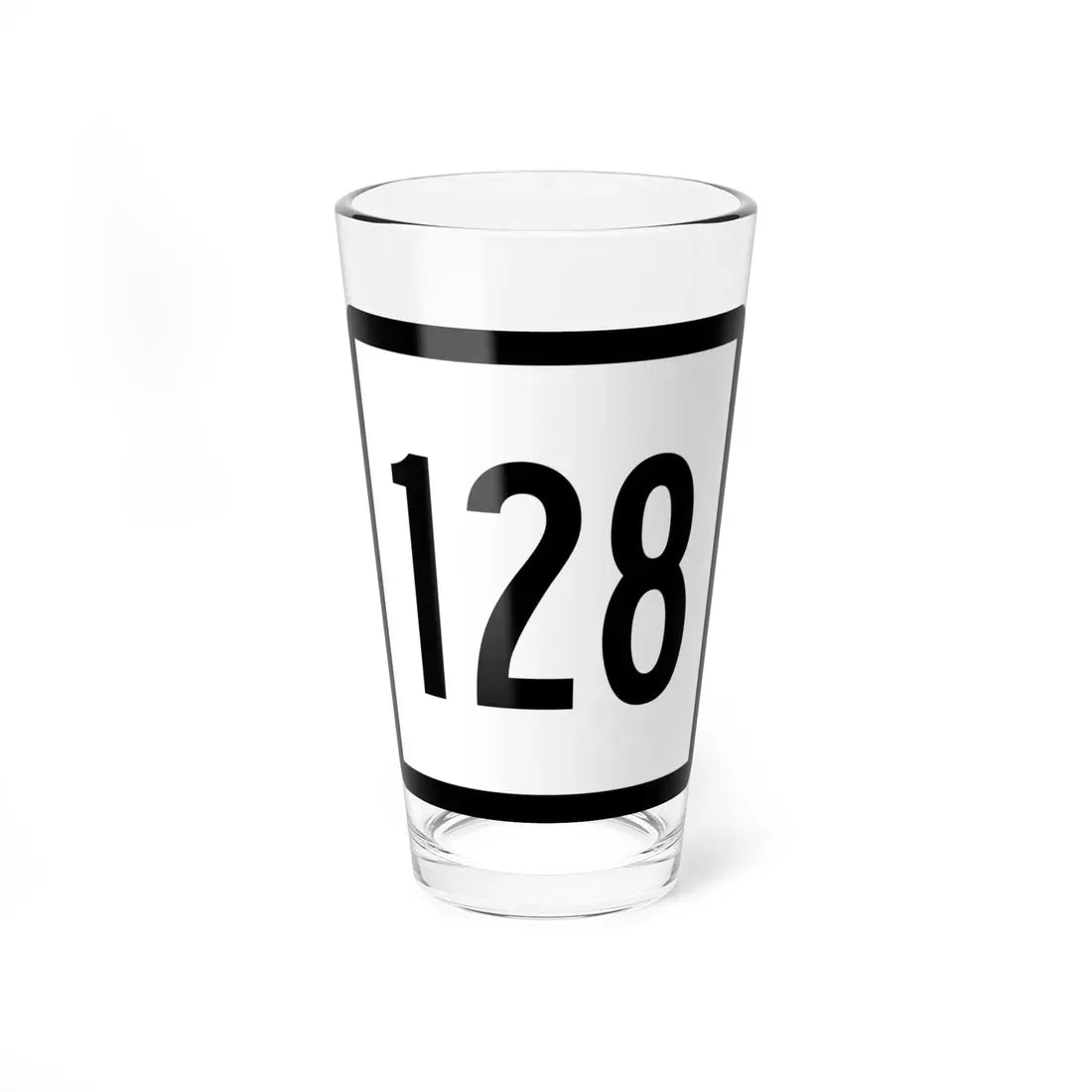 Connecticut Highway 128 (Connecticut) (Road Sign) Pint Glass 16oz 16oz - Go Mug Yourself