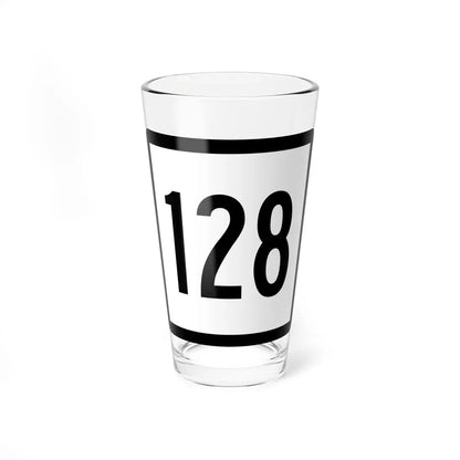 Connecticut Highway 128 (Connecticut) (Road Sign) Pint Glass 16oz 16oz - Go Mug Yourself