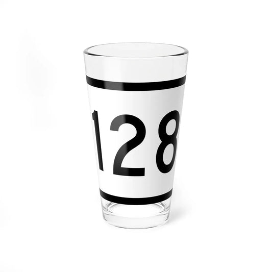Connecticut Highway 128 wide (Connecticut) (Road Sign) Pint Glass 16oz 16oz - Go Mug Yourself