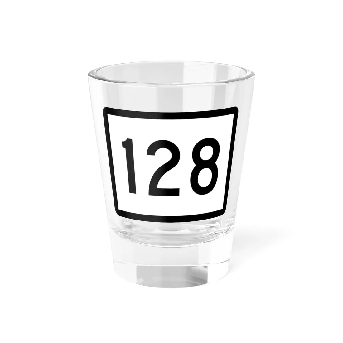 Connecticut Highway 128 wide (Connecticut) (Road Sign) Shot Glass 1.5oz 1.5oz - Go Mug Yourself