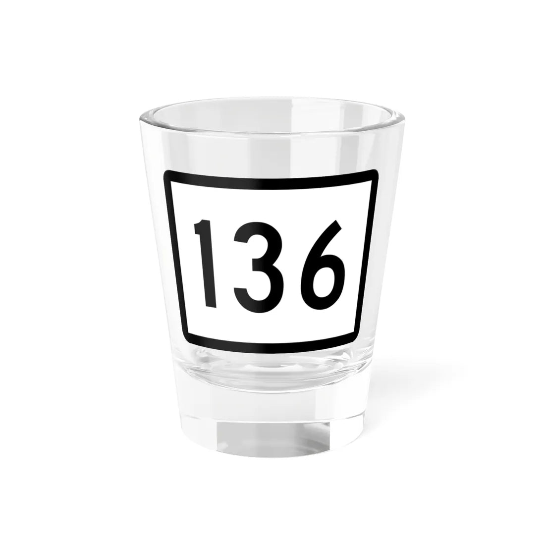 Connecticut Highway 136 wide (Connecticut) (Road Sign) Shot Glass 1.5oz 1.5oz - Go Mug Yourself