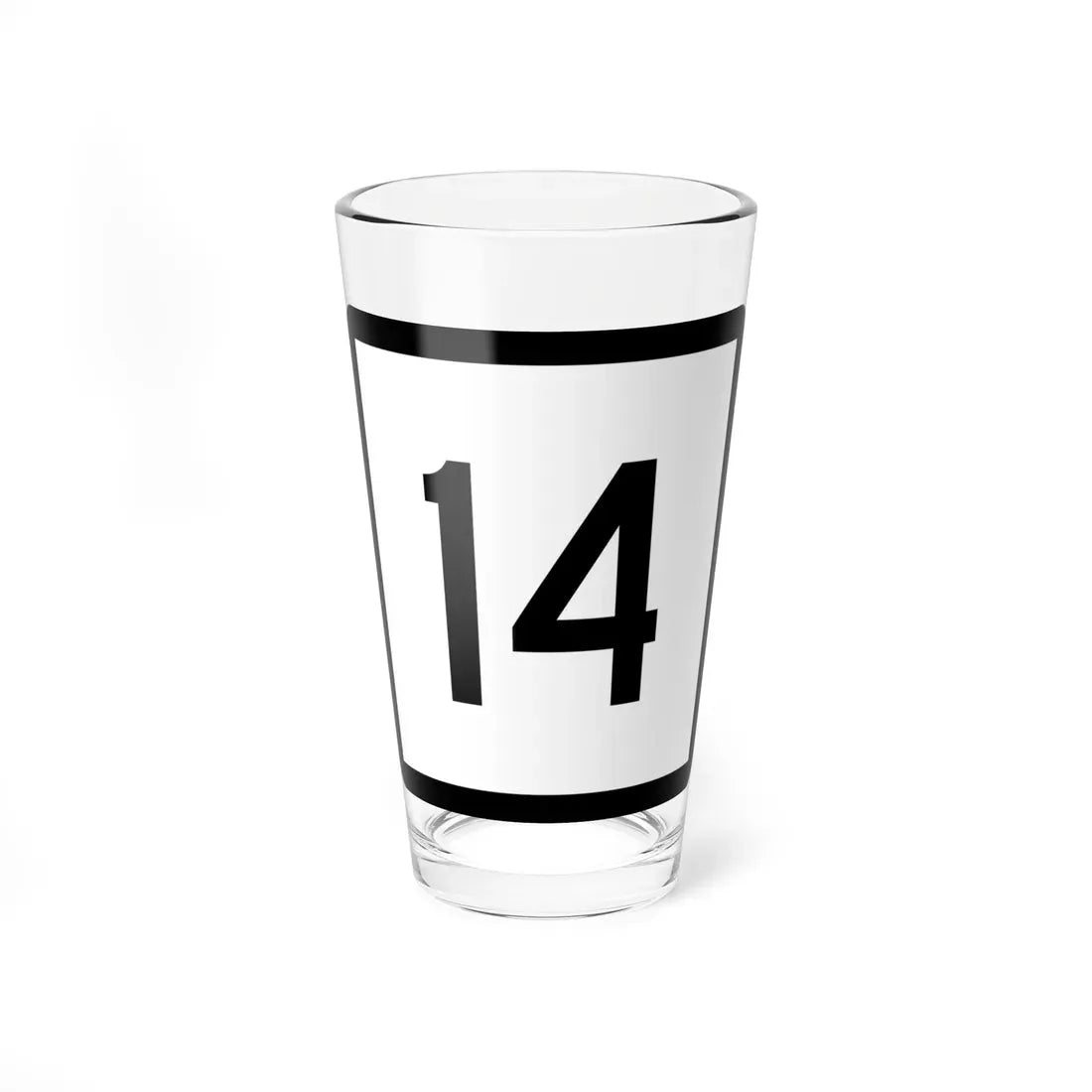Connecticut Highway 14 (Connecticut) (Road Sign) Pint Glass 16oz 16oz - Go Mug Yourself