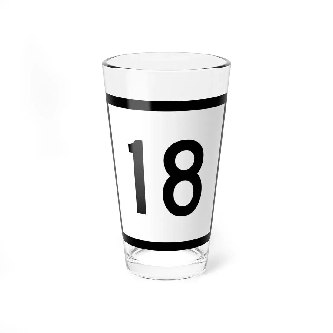 Connecticut Highway 18 (Connecticut) (Road Sign) Pint Glass 16oz 16oz - Go Mug Yourself