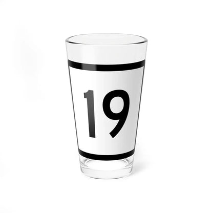 Connecticut Highway 19 (Connecticut) (Road Sign) Pint Glass 16oz 16oz - Go Mug Yourself