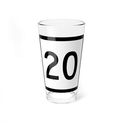 Connecticut Highway 20 (Connecticut) (Road Sign) Pint Glass 16oz 16oz - Go Mug Yourself