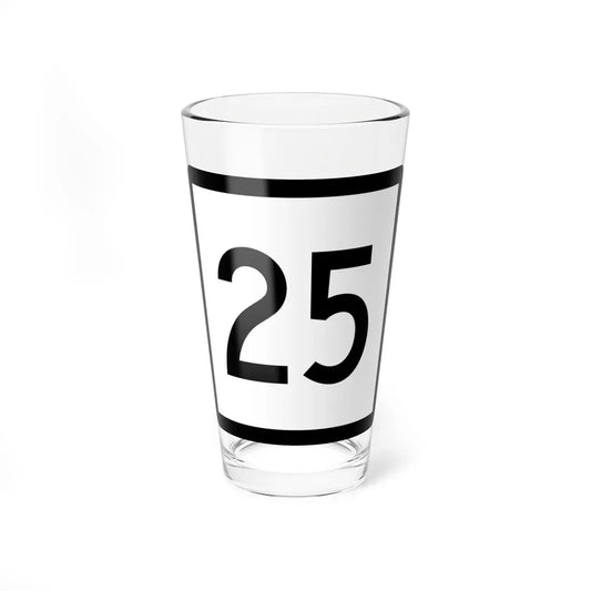 Connecticut Highway 25 (Connecticut) (Road Sign) Pint Glass 16oz 16oz - Go Mug Yourself