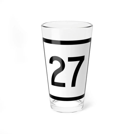 Connecticut Highway 27 (Connecticut) (Road Sign) Pint Glass 16oz 16oz - Go Mug Yourself