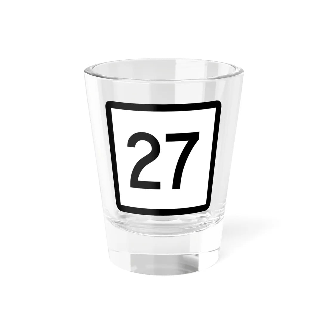 Connecticut Highway 27 (Connecticut) (Road Sign) Shot Glass 1.5oz 1.5oz - Go Mug Yourself