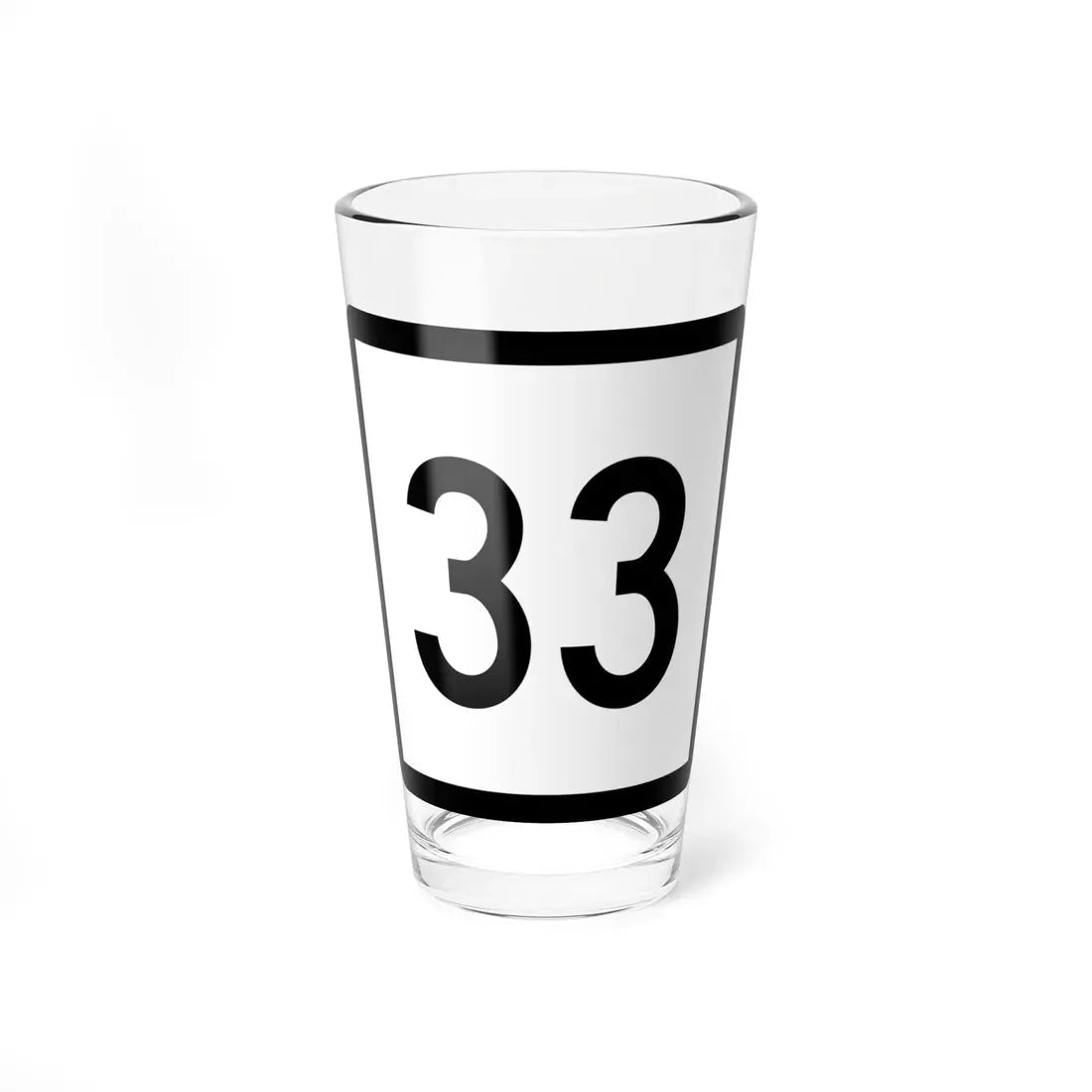 Connecticut Highway 33 (Connecticut) (Road Sign) Pint Glass 16oz 16oz - Go Mug Yourself