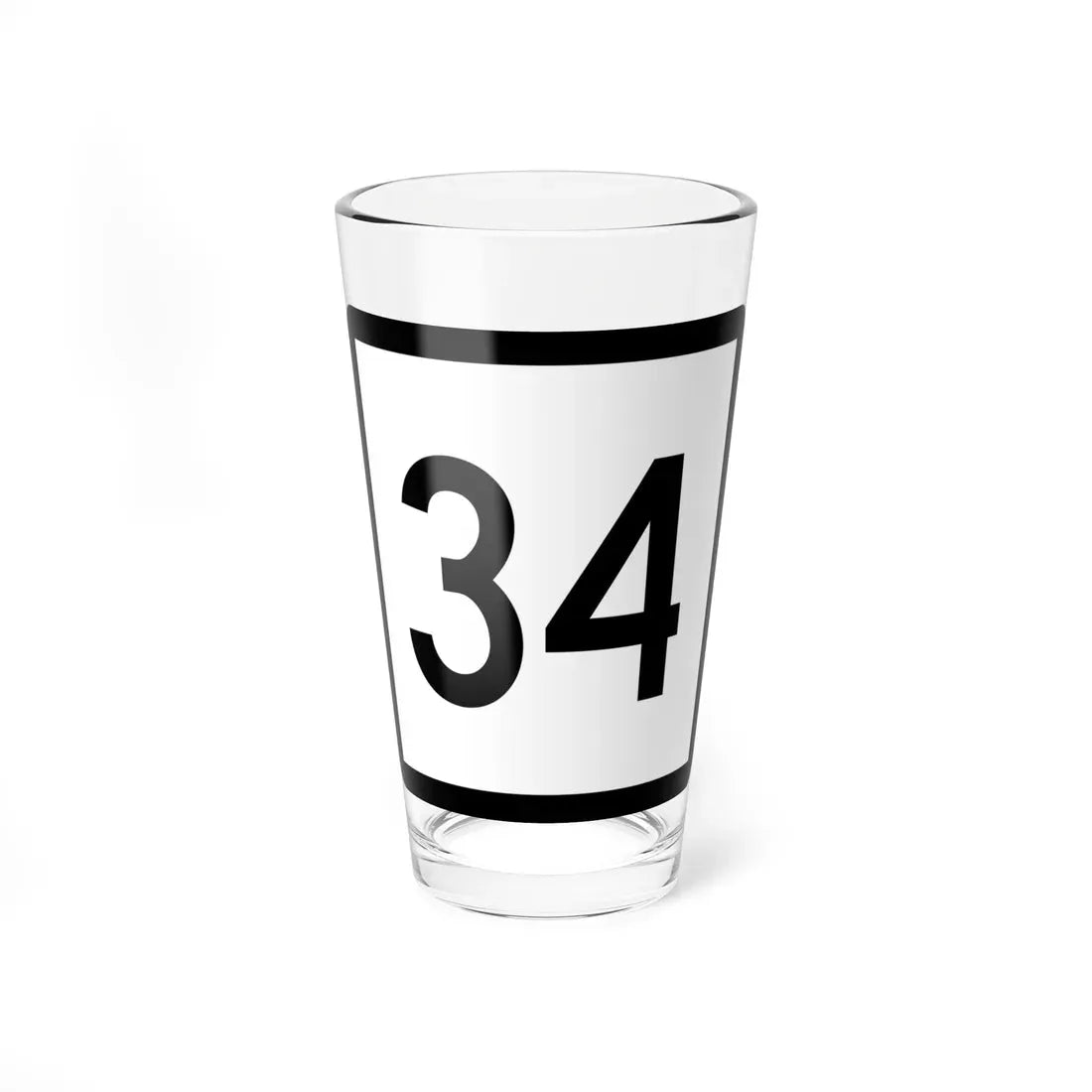 Connecticut Highway 34 (Connecticut) (Road Sign) Pint Glass 16oz 16oz - Go Mug Yourself