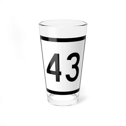 Connecticut Highway 43 (Connecticut) (Road Sign) Pint Glass 16oz 16oz - Go Mug Yourself