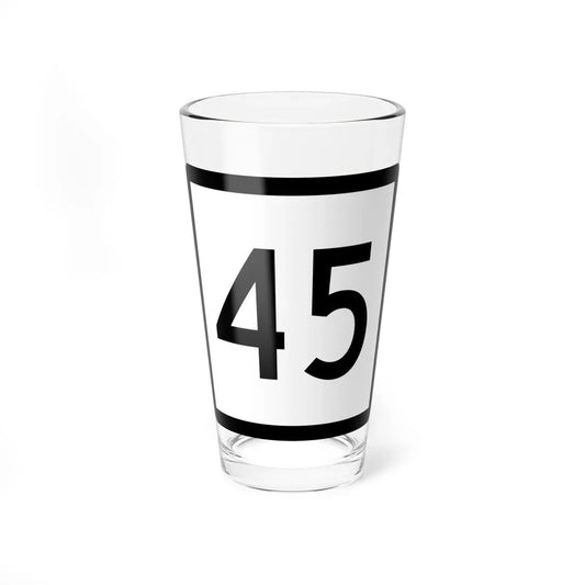 Connecticut Highway 45 (Connecticut) (Road Sign) Pint Glass 16oz 16oz - Go Mug Yourself