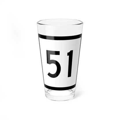 Connecticut Highway 51 (Connecticut) (Road Sign) Pint Glass 16oz 16oz - Go Mug Yourself