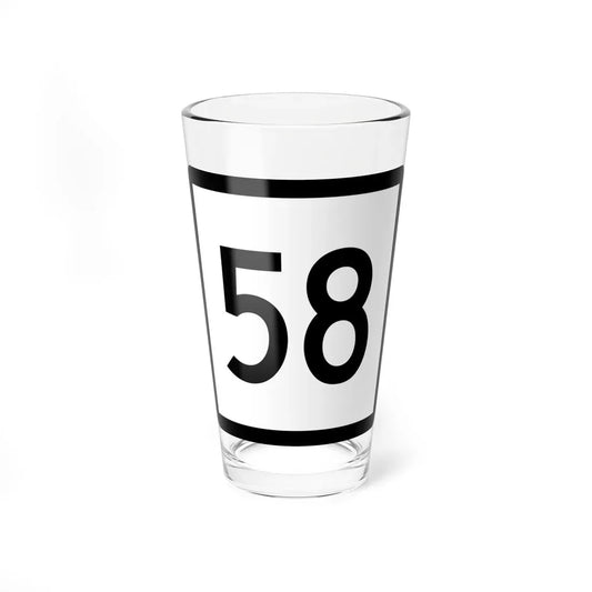 Connecticut Highway 58 (Connecticut) (Road Sign) Pint Glass 16oz 16oz - Go Mug Yourself