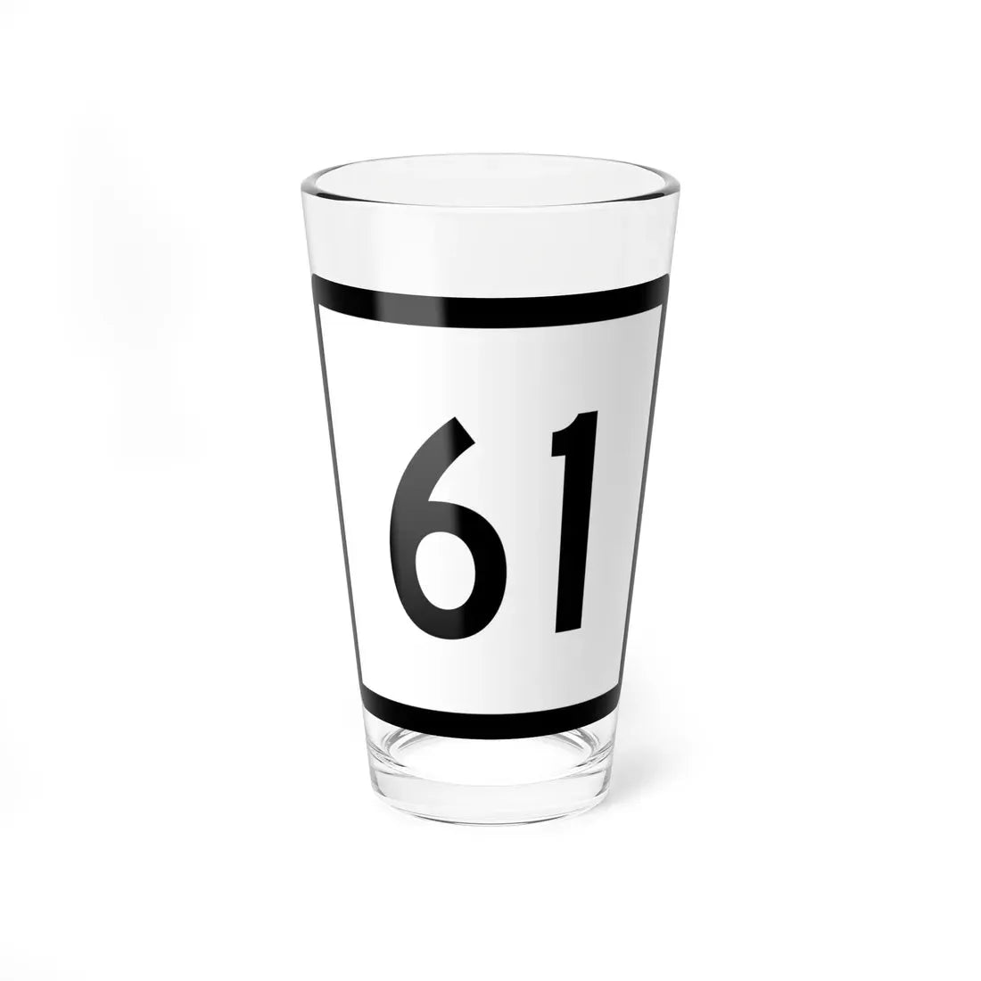 Connecticut Highway 61 (Connecticut) (Road Sign) Pint Glass 16oz 16oz - Go Mug Yourself