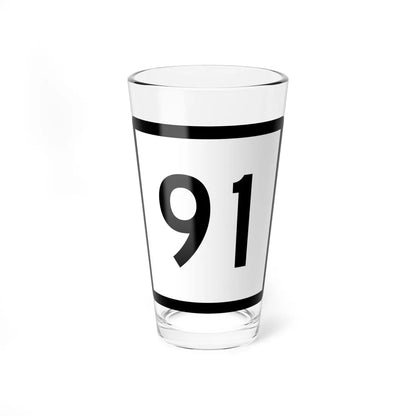 Connecticut Highway 91 (Connecticut) (Road Sign) Pint Glass 16oz 16oz - Go Mug Yourself