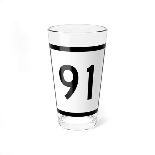 Connecticut Highway 91 (Connecticut) (Road Sign) Pint Glass 16oz 16oz - Go Mug Yourself