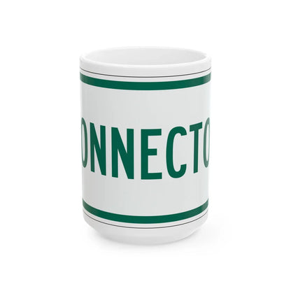 Connector plate Vermont (Vermont) (Road Sign) White Coffee Mug 15oz - Go Mug Yourself