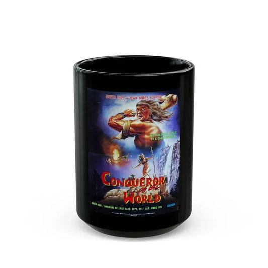 CONQUERER OF THE WORLD 1983 Movie Poster - Black Coffee Mug 15oz - Go Mug Yourself