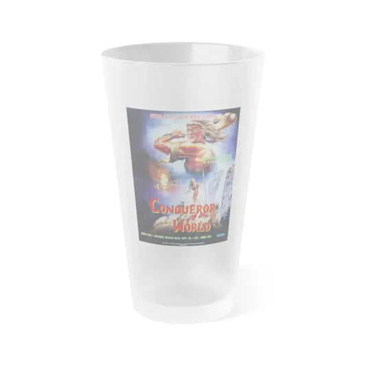 CONQUERER OF THE WORLD 1983 Movie Poster - Frosted Pint Glass 16oz 16oz Frosted - Go Mug Yourself