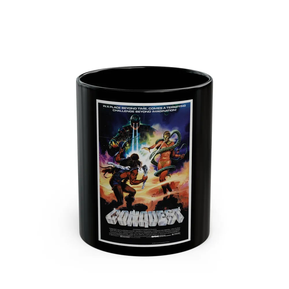 CONQUEST 1983 Movie Poster - Black Coffee Mug-11oz-Go Mug Yourself