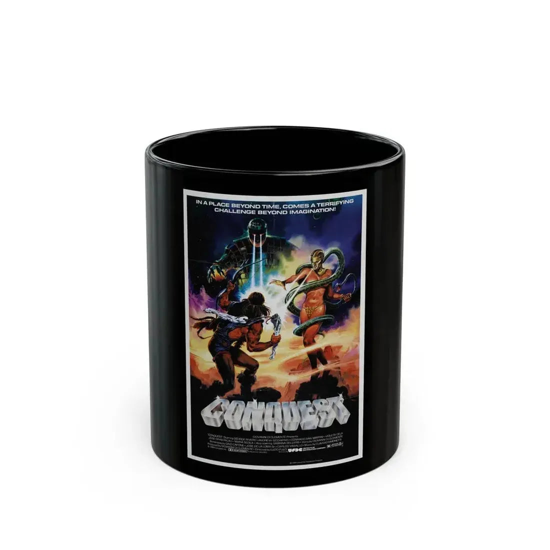 CONQUEST 1983 Movie Poster - Black Coffee Mug 11oz - Go Mug Yourself