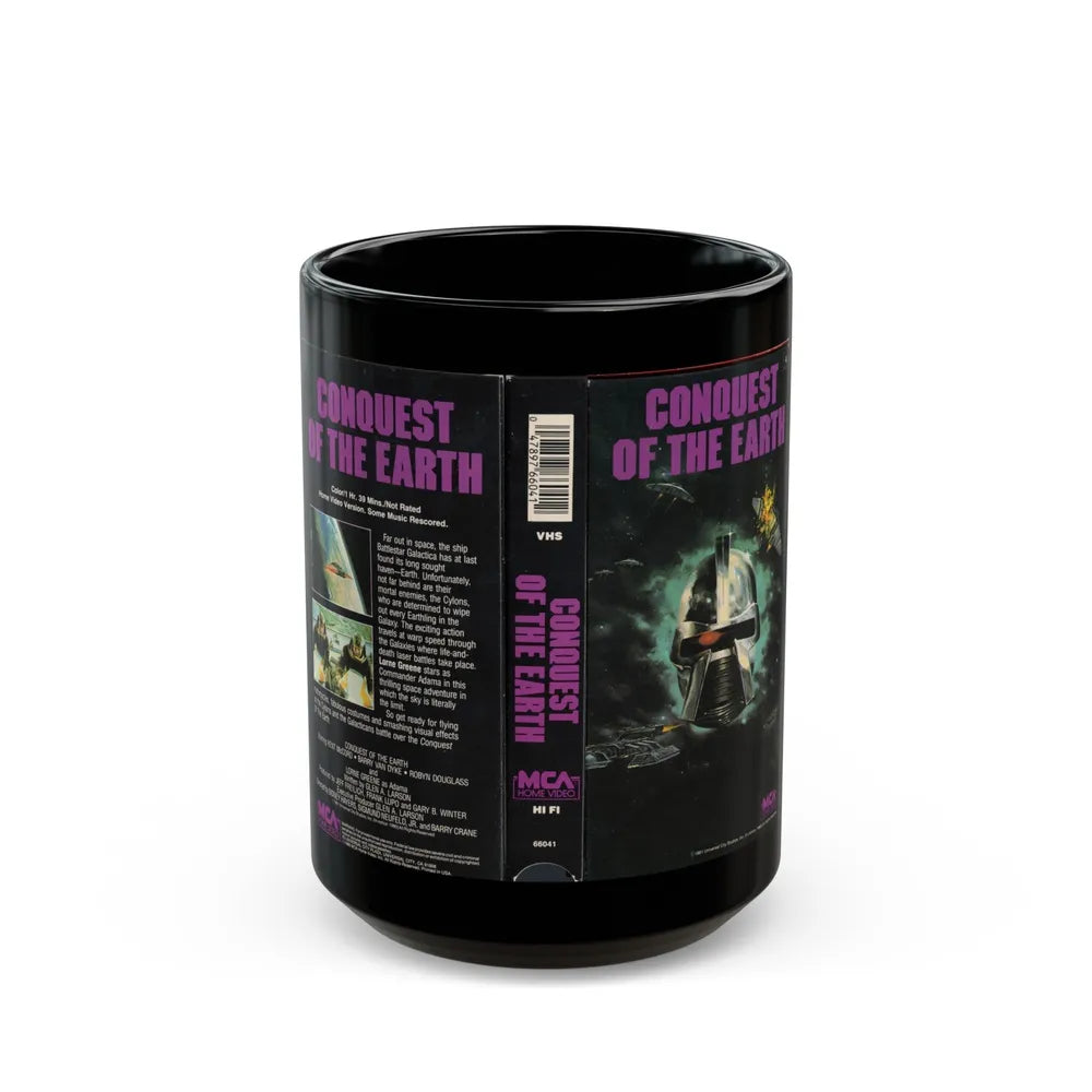 CONQUEST OF THE EARTH (VHS COVER) - Black Coffee Mug-15oz-Go Mug Yourself