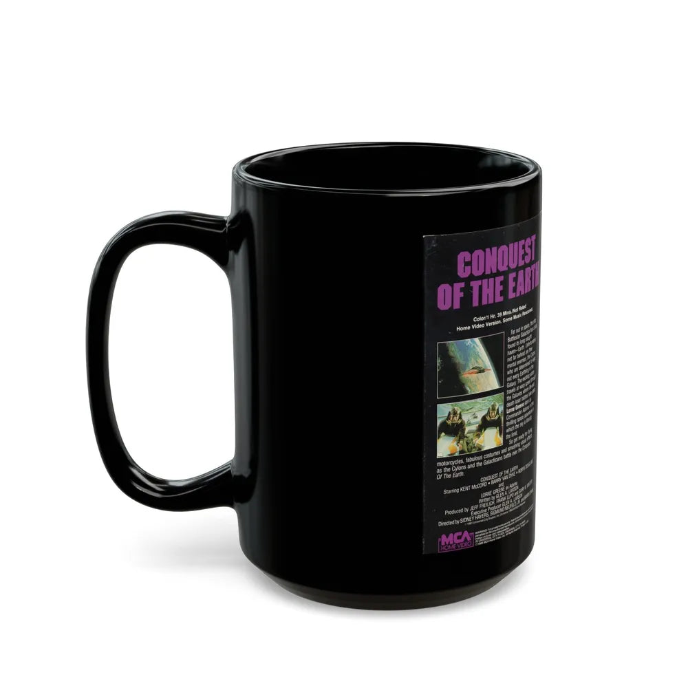 CONQUEST OF THE EARTH (VHS COVER) - Black Coffee Mug-Go Mug Yourself