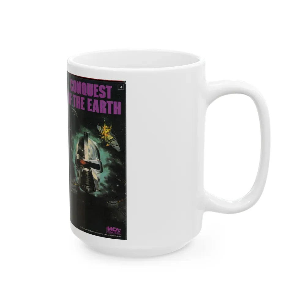 CONQUEST OF THE EARTH (VHS COVER) - White Coffee Mug-Go Mug Yourself