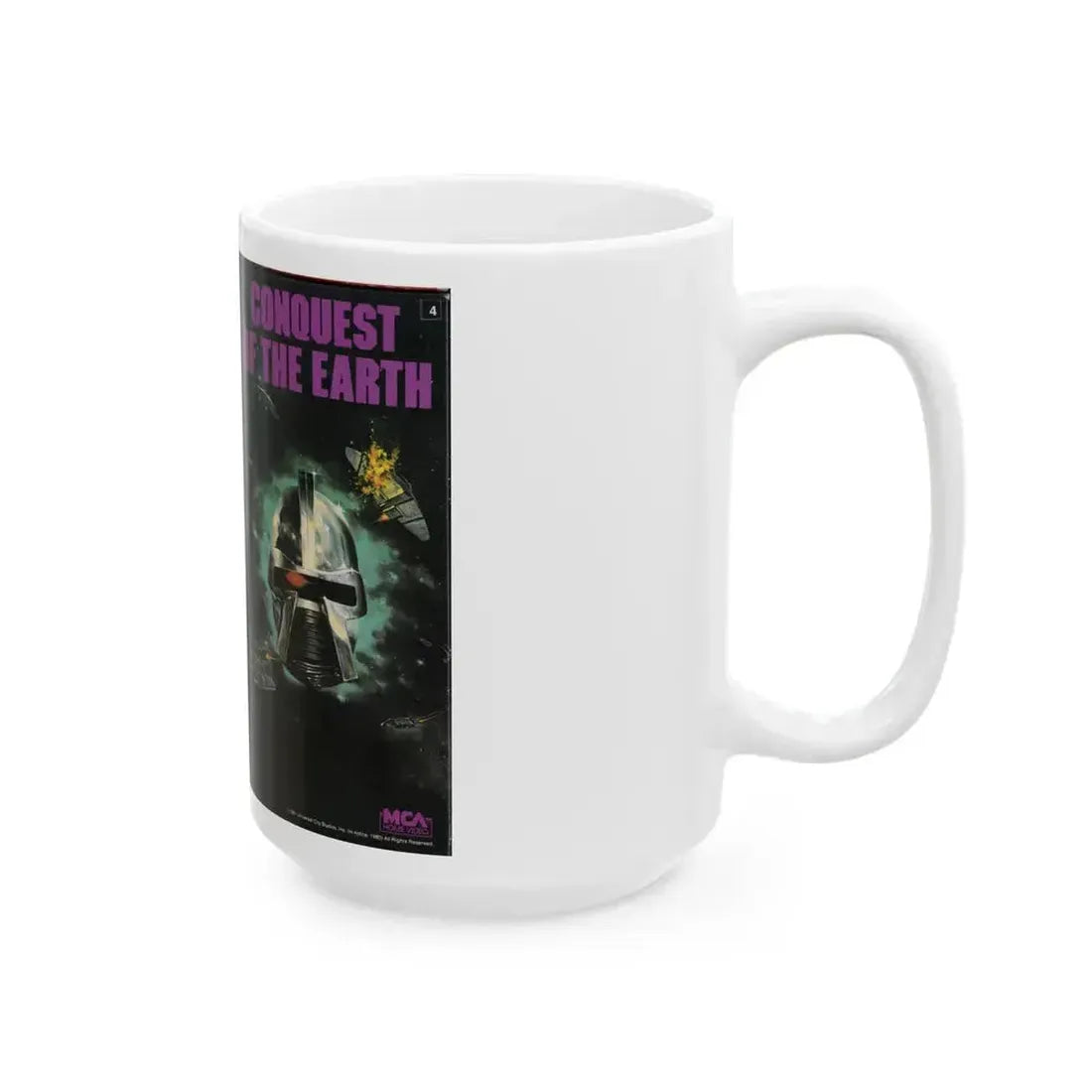 CONQUEST OF THE EARTH (VHS COVER) - White Coffee Mug - Go Mug Yourself