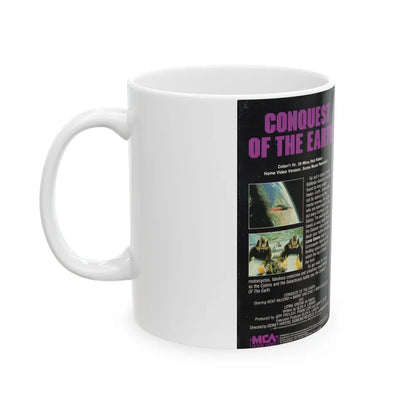 CONQUEST OF THE EARTH (VHS COVER) - White Coffee Mug-Go Mug Yourself