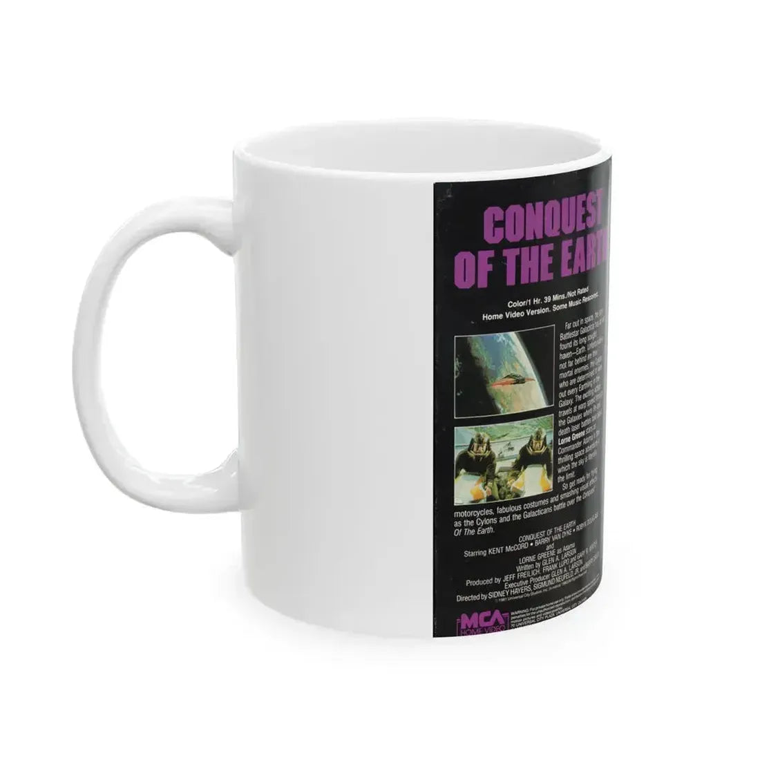 CONQUEST OF THE EARTH (VHS COVER) - White Coffee Mug - Go Mug Yourself