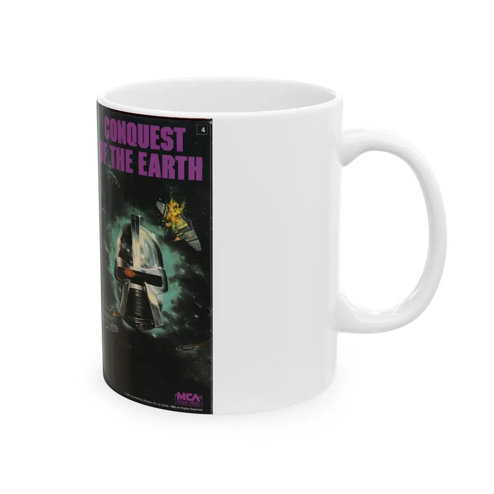 CONQUEST OF THE EARTH (VHS COVER) - White Coffee Mug-Go Mug Yourself