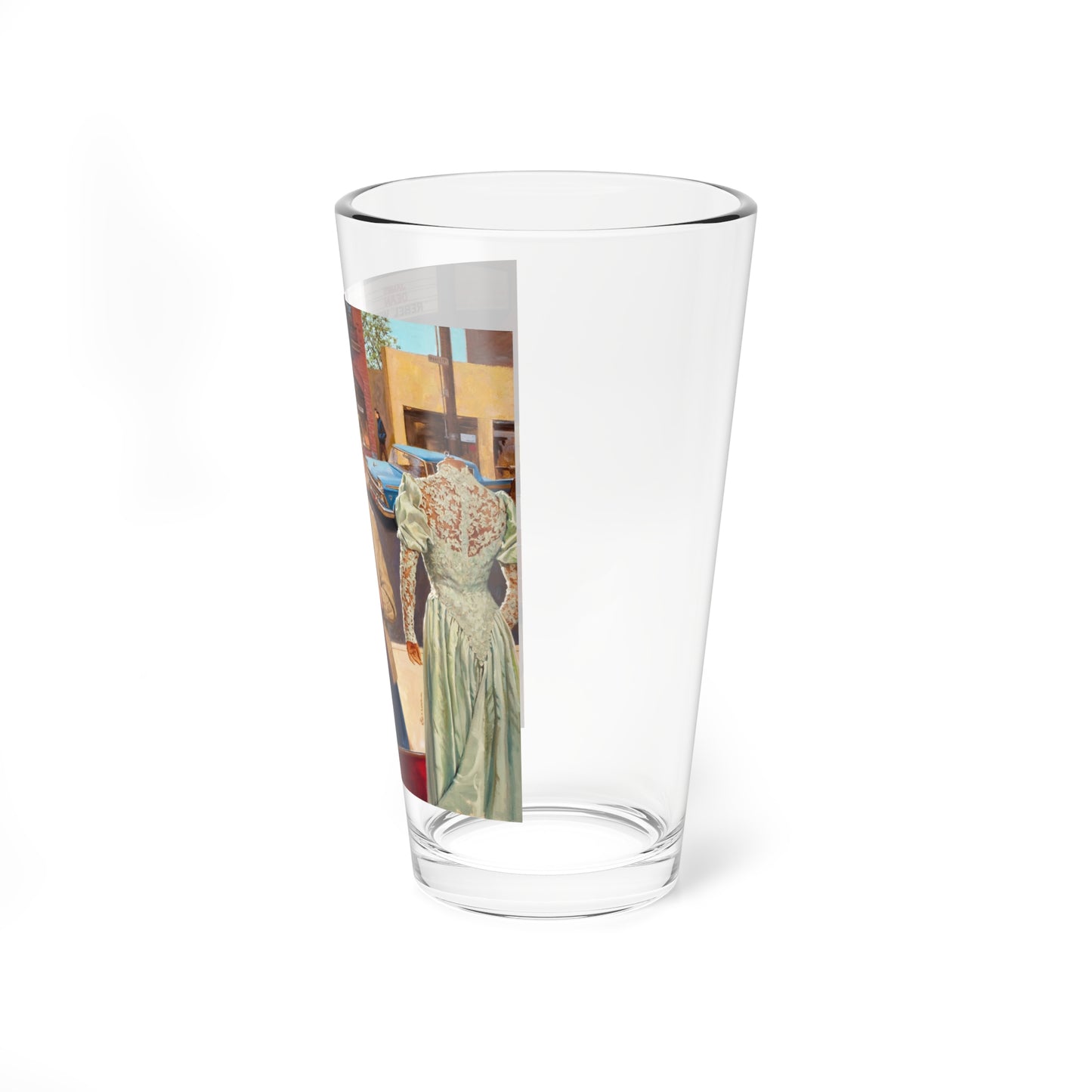 Considering the Dress, advertising illustration - Pint Glass 16oz-Go Mug Yourself