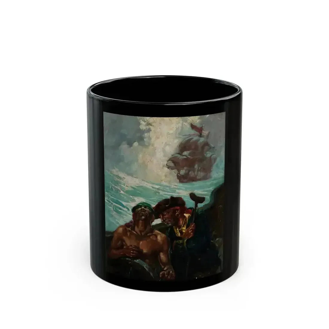 Conspiracy, Treasure Island interior illustration - Black Coffee Mug 11oz - Go Mug Yourself
