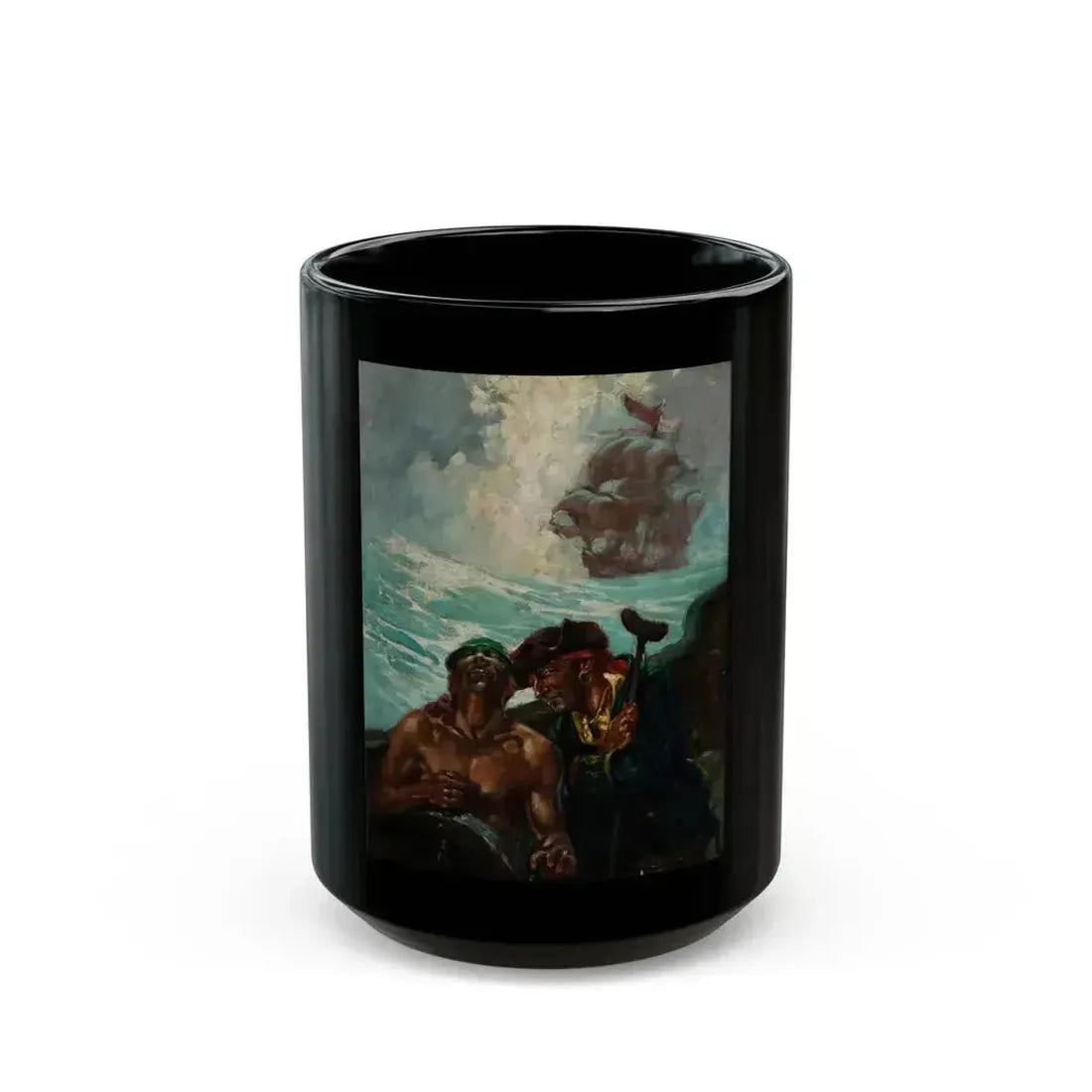 Conspiracy, Treasure Island interior illustration - Black Coffee Mug 15oz - Go Mug Yourself