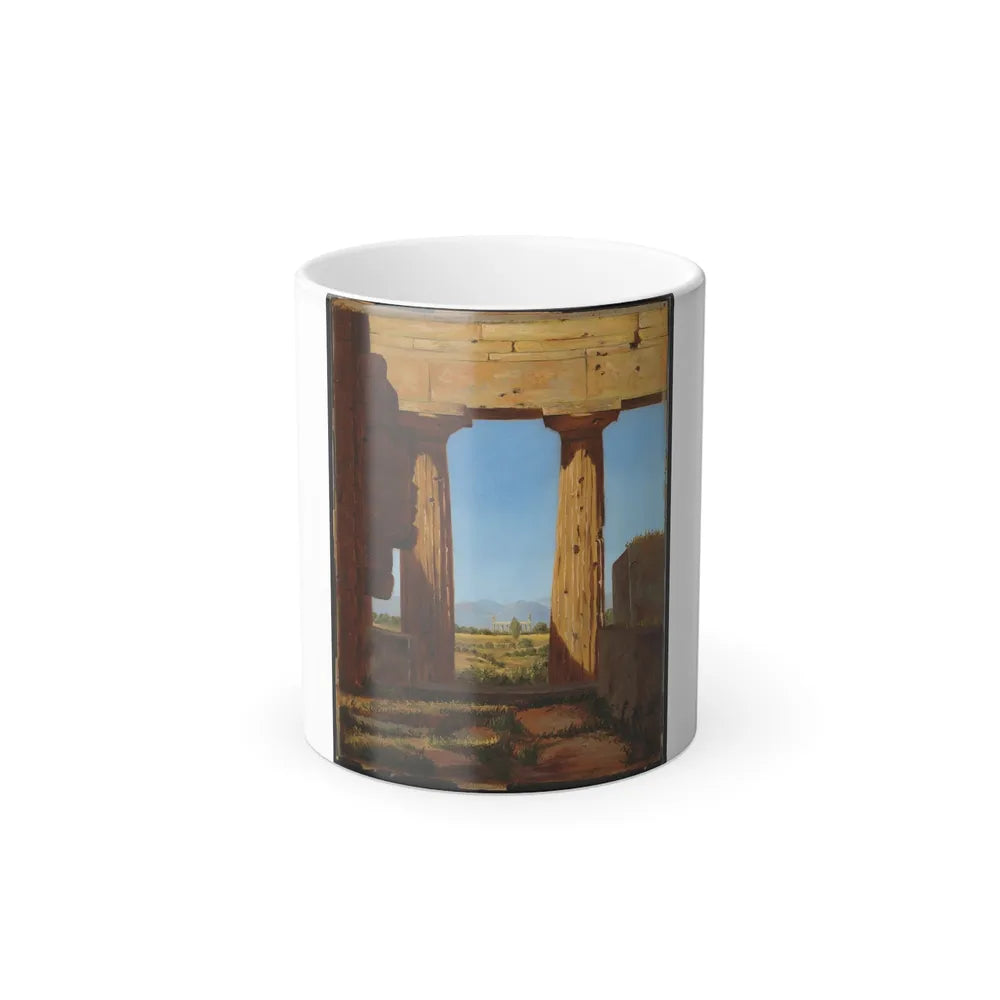 Constantin Hansen (1804-1880) Columns Of The Temple Of Neptune At Paestum - 1838 - Color Changing Mug 11oz-11oz-Go Mug Yourself