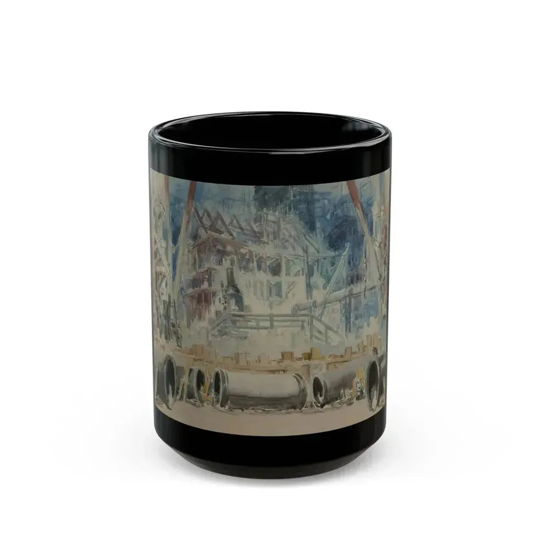 Construction, circa 1911 - Black Coffee Mug 15oz - Go Mug Yourself