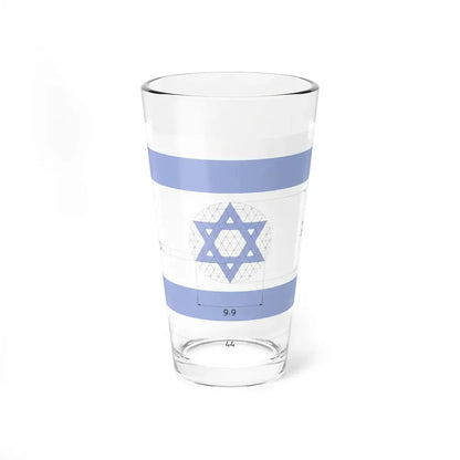 Construction sheet of Flag of Israel Equilateral Magen David (Israel) Pint Glass 16oz 16oz - Go Mug Yourself