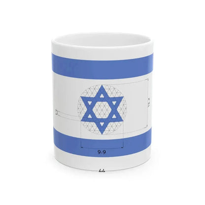 Construction sheet of Flag of Israel Equilateral Magen David (Israel) White Coffee Mug 11oz - Go Mug Yourself