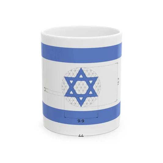 Construction sheet of Flag of Israel Equilateral Magen David (Israel) White Coffee Mug 11oz - Go Mug Yourself