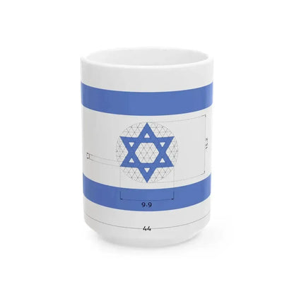 Construction sheet of Flag of Israel Equilateral Magen David (Israel) White Coffee Mug 15oz - Go Mug Yourself