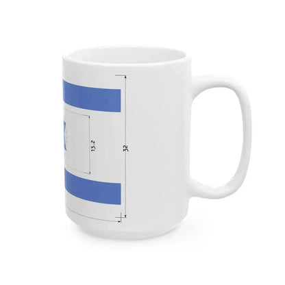 Construction sheet of Flag of Israel Equilateral Magen David (Israel) White Coffee Mug - Go Mug Yourself