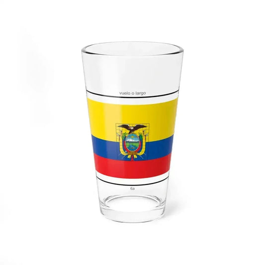 Construction sheet of the Ecuador flag es (Ecuador) Pint Glass 16oz 16oz - Go Mug Yourself