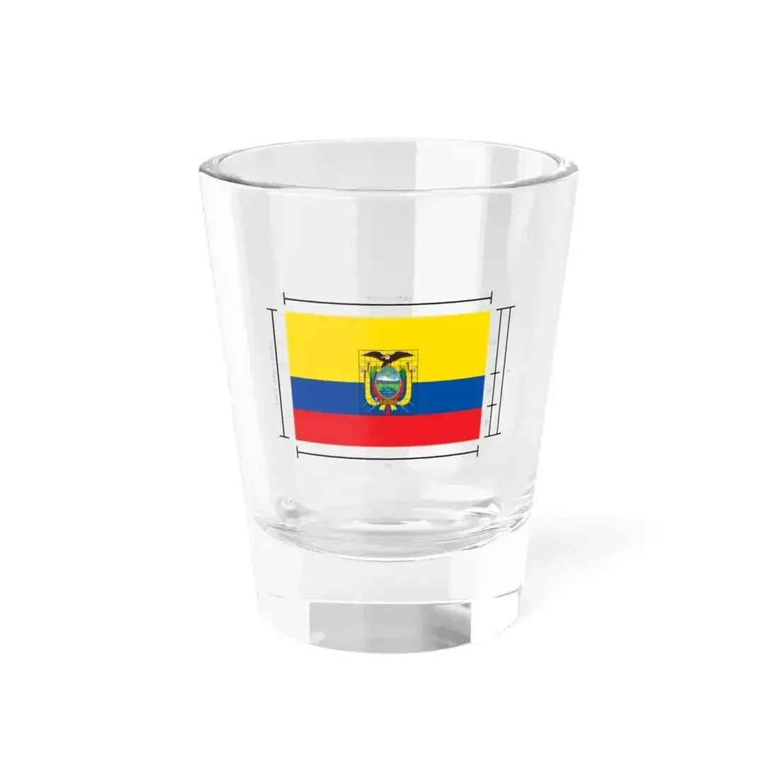 Construction sheet of the Ecuador flag es (Ecuador) Shot Glass 1.5oz 1.5oz - Go Mug Yourself