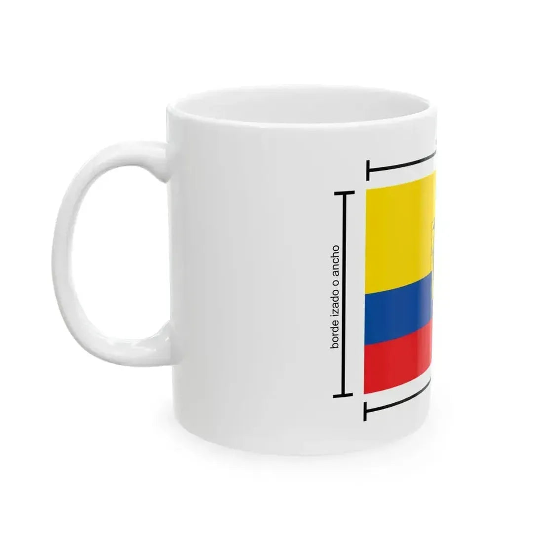 Construction sheet of the Ecuador flag es (Ecuador) White Coffee Mug - Go Mug Yourself